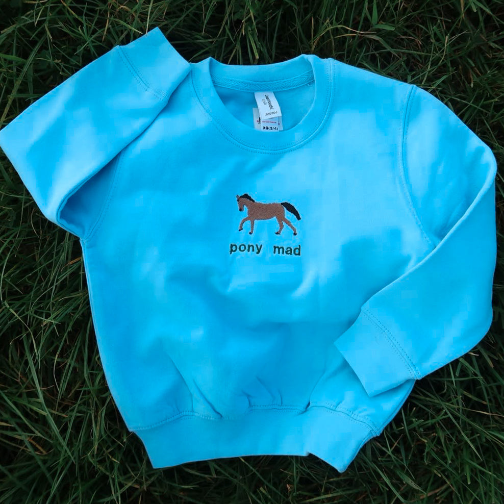 'Pony Mad' Embroidered Kids jumper