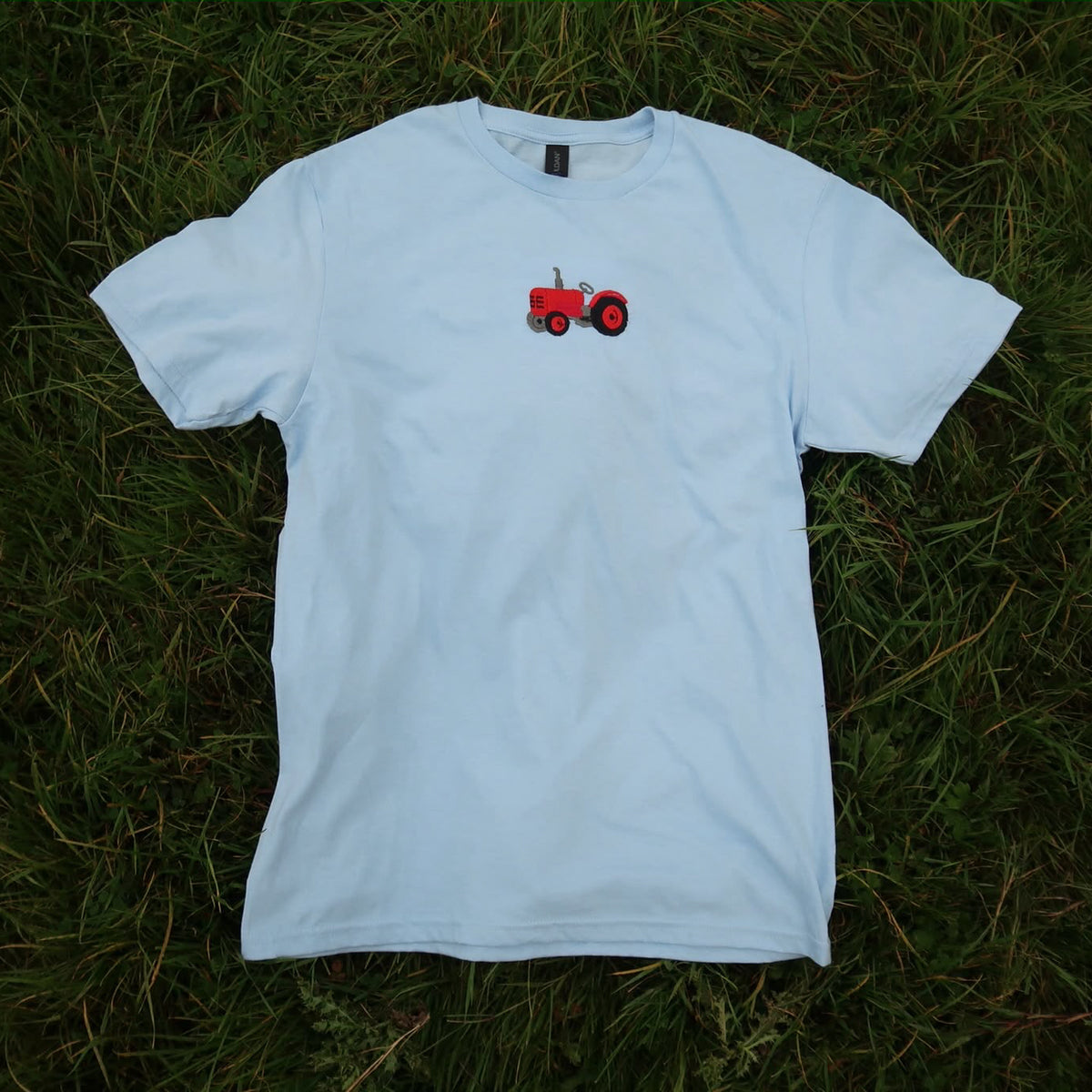 Red Tractor Embroidered Adults T-Shirt