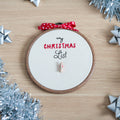 6-inch Hand Embroidered 'My Christmas List' hoop with peg